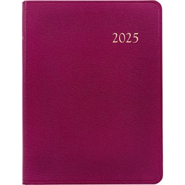 Graphic Image 2025 Desk Diary Agenda Appointment Book Planner, Genuine Goatskin Leather, 7x9" - Published and Bound in The USA