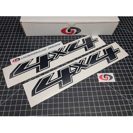 4x4 Decals (2-Pack) Off Road Truck Bed Side Fender Stickers Fits 2014-2025 Chevy Silverado 1500 Select Color: (Gloss Blackout)