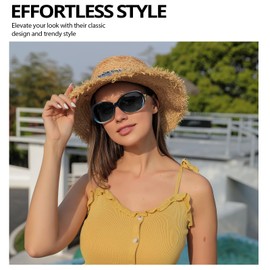 LVIOE 2P Sunglasses Womens Overisize Stylish UV Protection with Polarized Lenses for Outdoor Activities