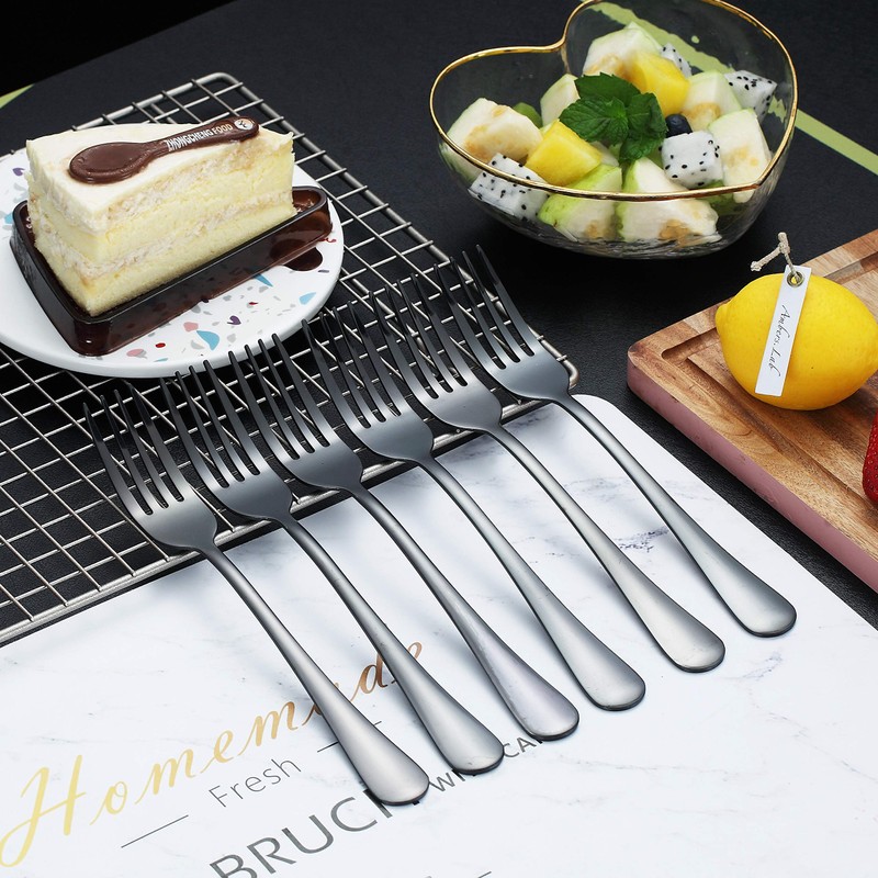 Kyraton Black Dinner Fork 6 Pieces, Stainless Steel 20.5cm Forks