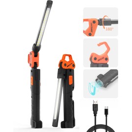Anylight Led Work Light,400LM Foldable Mechanic Light, Rechargeable Flashlight with 5 Modes, 230° Rotate and Hook Magnetic Light for Car Repair, Camping, Grill（2 Pack Upgrade）