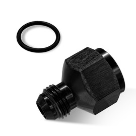 JUSTTOP 2PCS 8AN Female to 6AN Male Flare Reducer Adapter, Aluminum Black Fuel Line Hose Fittings, Flare Thread Extender Adapter Reducing Pipe Hose Connector, Car Accessories