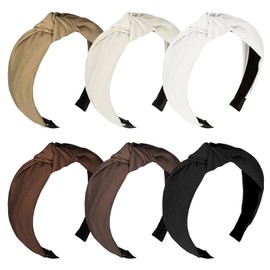 Ondder 6 Pack Top Knot Headbands for Women Cloth Headband Head Bands for Women’s Hair Wide Cute Headbands Knotted Headbands for Women Non Slip Fashion Womens Girls Headbands Hair Accessories