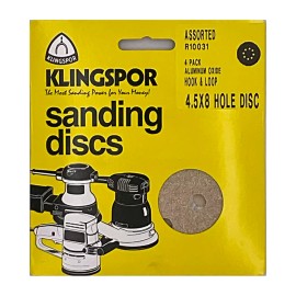 Klingspor's 4.5" 8 Hole, AO, H & L, Assorted 4pk