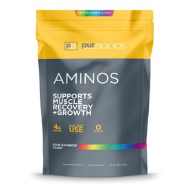 Purbolics Purbolics Aminos | 4g of Free-Form Amino Acids, Beta-Alanine, 0 Sugar & 60 Servings (Sour Rainbow Candy)