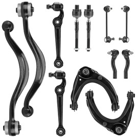 Front Upper Lower Control Arm with Ball Joint for Ford Fusion Mercury Milan 2006-2007 for Lincoln Zephyr FWD 2006, MKZ 2007 Front Rearward Lower Arm + Tie Rod Ends Suspension Kit K620636 K620635 12Pcs