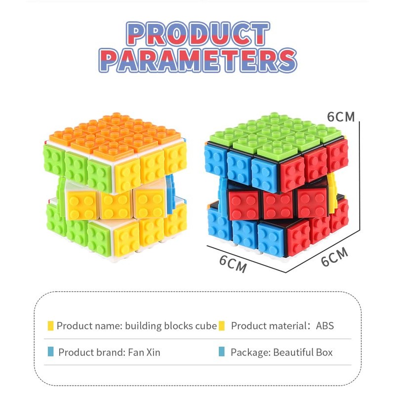 Findbetter Building Blocks Cube Building Blocks Removable Surface Color Blocks