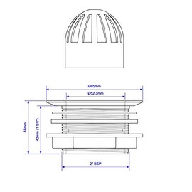 McAlpine 2" Grey Domed Urinal Waste GWU20