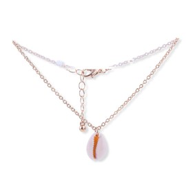 Sundarwald Simple Style Cowrie Shell Anklet with Golden Tassel Chain for Women, Natural Seashell Beach Jewelry For Foot, Boho Ocean Gifts