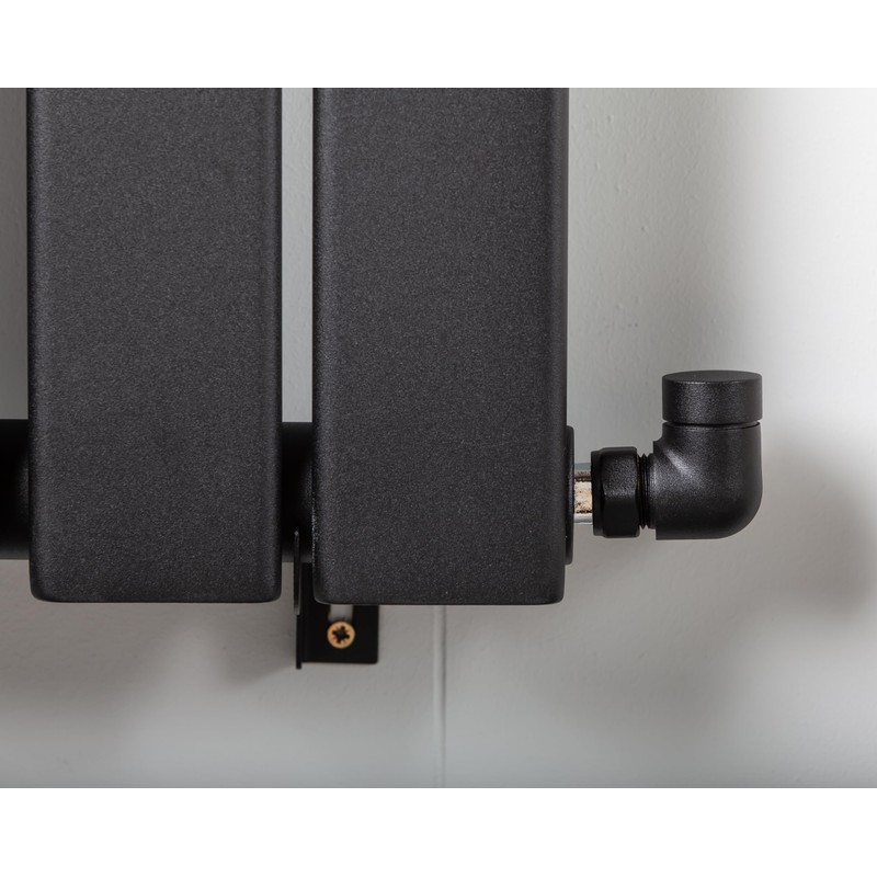 Team Controls Matt Black Corner TRV Thermostatic Radiator Valves Angled