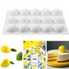 Silicone Lemon Mold, 15-Cavity Fruit Shape Baking Tray for Desserts,