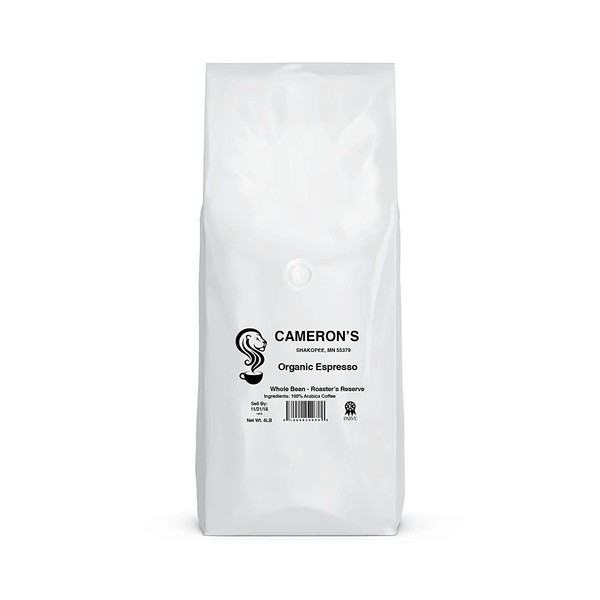 Cameron's Coffee Roasted Whole Bean Coffee, Organic Espresso, 4 Pound