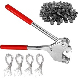 FOGAWA Sealing Pliers Set 165 mm Lead Sealing Pliers Steel Sealing Pliers Kit with 60 Lead Seals (10 mm), 60 Sealing Wire (170 mm) for Electricity Meters Water Meter