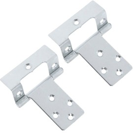 Just Accessories Large 50mm Cranked Flush Hinges - Silver Cabinet/Cupboard/Door Fittings (2)