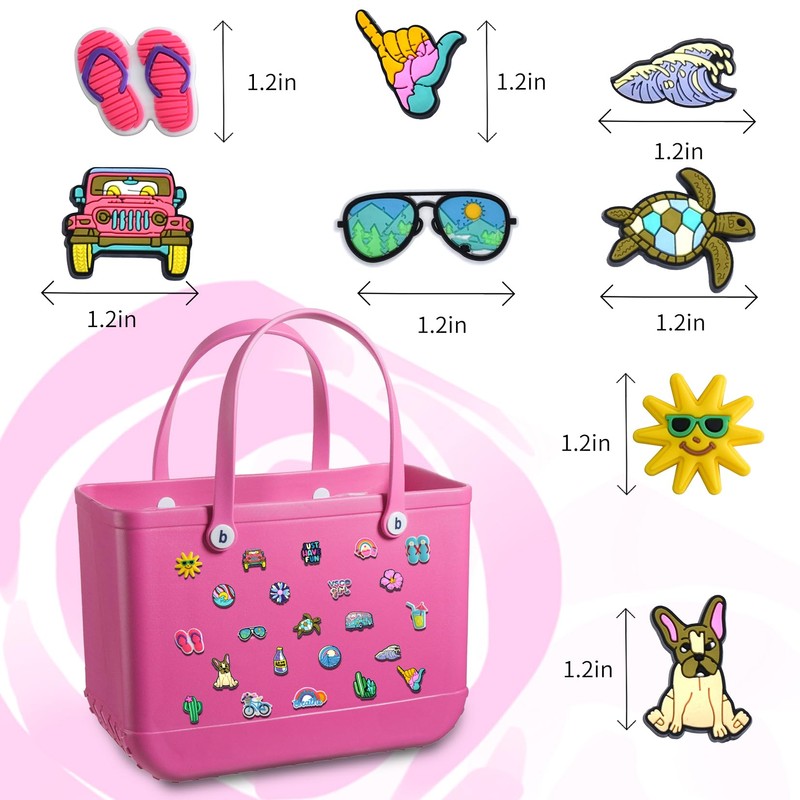 23 abalorios para bolsa de Bogg, decoración para mujer, compatible