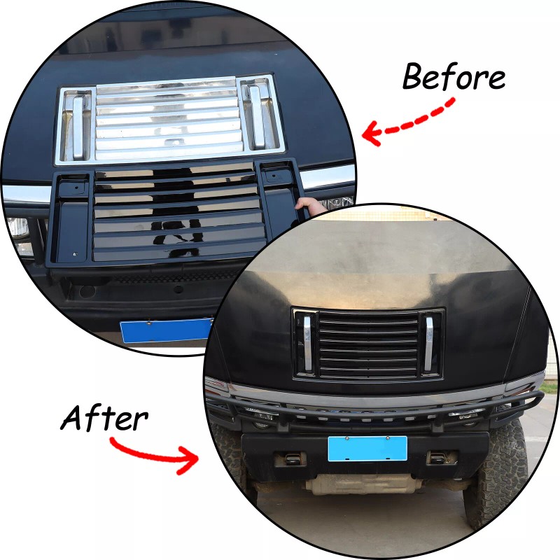 car-attention Gloss Black Fit For 2003-2009 Hummer H2 Front Hood