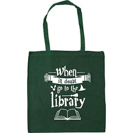 Hippowarehouse When in doubt go to the library Tote Shopping Gym Beach Bag 42cm x38cm, 10 litres