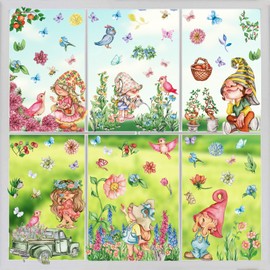 Spring Window Clings Decals Flowers Birds Butterflies and Cute Girls Stickers for Home Wall Car Surface Art Decorations