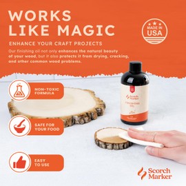 SCORCH MARKER Cutting Board Oil - Food Safe Butcher Block & Wood Finishing Oil Conditioner, Made with Food Grade MCT Oil, for Kitchen Utensils & Wood Crafts, Mineral Oil-Free (8OZ)
