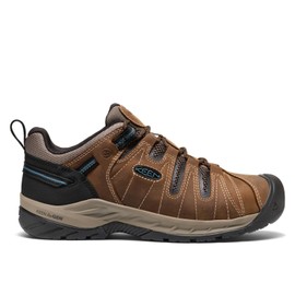 KEEN Utility Men's Flint 2 VersaTREAD Non Slip Low Height Steel Toe Durable Work Shoes, Cascade Brown, 9 D