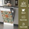 Magnetic Dishwasher Cover,Boho Ethnic Flower Reusable Dishwasher Magnetic Cover Decorative