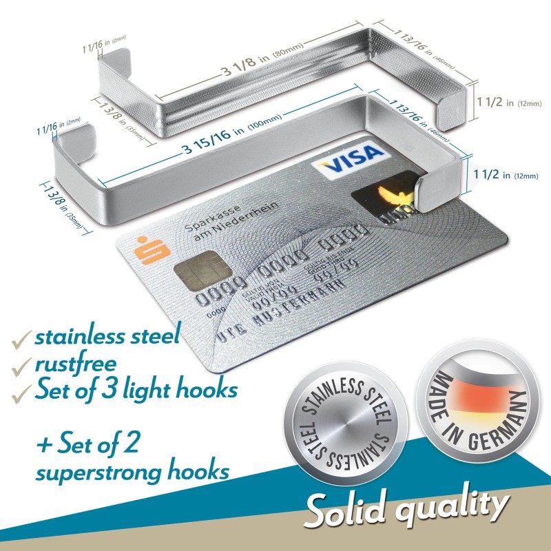 4Smile Over The Door Hooks, 3 + 2 Pack -