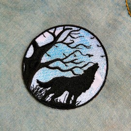 BPA Sew-on patches, iron-on patches, iron-on patches, patches for iron-on wolf landscape