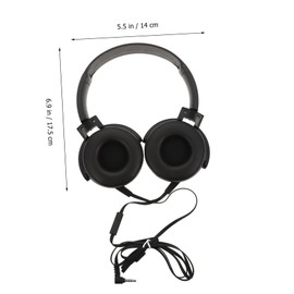 SEWACC 1pc Stereo Noise Reduction Headset Lightweight Head Mounted Headphones with Comfortable Design for Computer and Laptop Use Fashionable Black Earphones