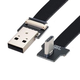 chenyang USB C Flat Cable USB 2.0 Male to USB C Male 90 Degree Right Angled Ribbon Flex Extension Cable Adapter 0.5M