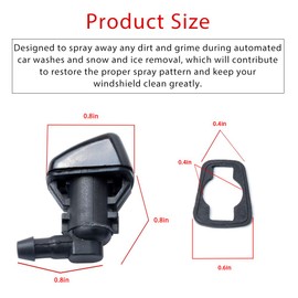 Windshield Washer Nozzles Kit, Replacement for 08-12 Jeep Liberty, 06-10 Jeep Commander, 07-11 Dodge Nitro - OTUAYAUTO Washer Jet and Fluid Hose with Connector Replacement 55157319AA, 4806312AA