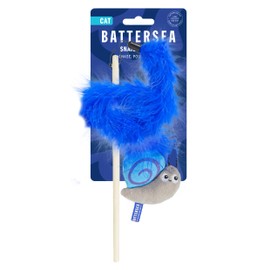 Rosewood Battersea Bugs Snail Teaser, Cat Teaser Wand, For Cats and Kittens, Blue, 7cm x 48cm for All Breed Sizes