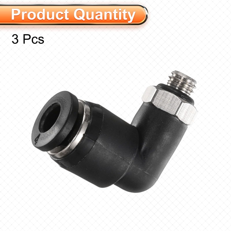 sourcing map 3pcs Push to Connect Tube Fitting M5x0.8 Male