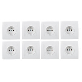 8pcs French Standard Socket 16A  Wall Mounted Socket Wall Outlet for Home Office Hotel