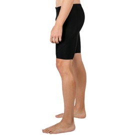 Tuga Men's Hydroactive Swim Short, UPF 50+, USA Made, Black, XL (36-38")