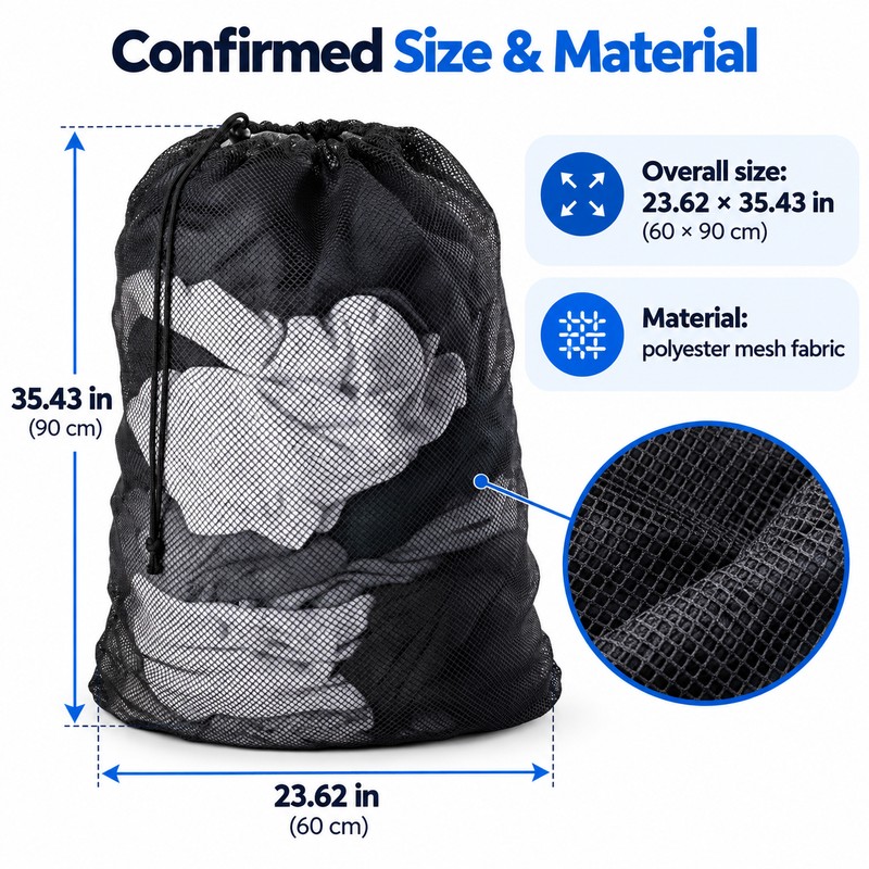 2 Pack Large Mesh Laundry Bags – 23.62 × 35.43