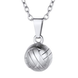 PROSTEEL Stainless Steel Volleyball Necklaces Pendant Chain Women Men Sport Fan Jewelry Gift Circle Round Ball Necklace