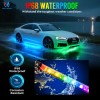 MICTUNING 4Pcs RGB+IC LED Strips Car Underglow Underbody System Neon
