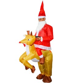 Santa Claus Inflatable Costume Xmas Santa Blow Up Suit Santa Christmas Costume Jumpsuit