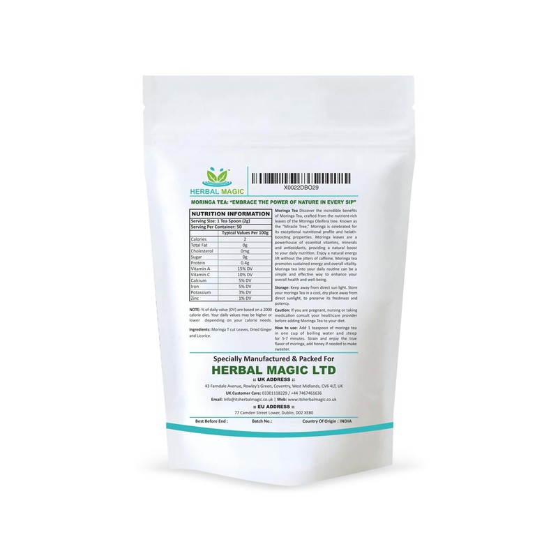 Herbal Magic 100% Pure & Natural Moringa Tea, A Natural