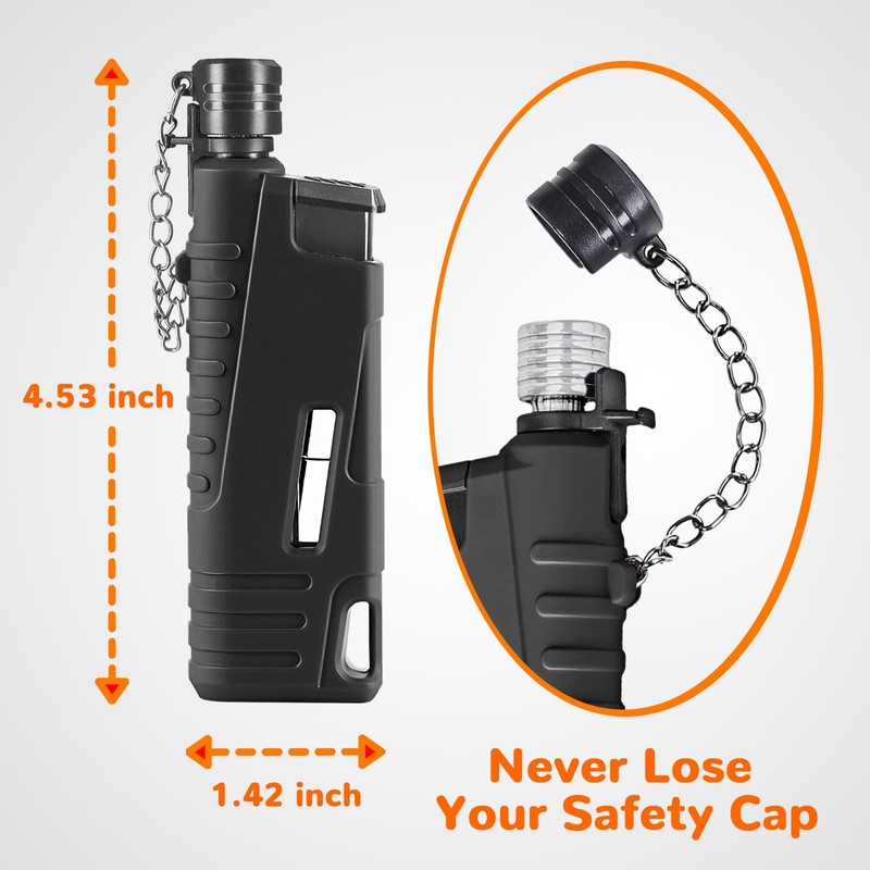 Laffizz 2 Pack Torch Lighter for Outdoor Refillable Butane Jet