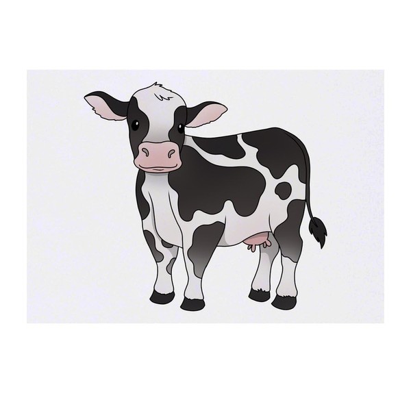 'Cute Dairy Cow' Temporary Tattoo - Water Resistant, Skin-Safe, Non-Toxic