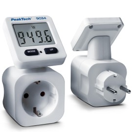 PeakTech 9034 Energy Cost Meter, Current Meter, 0.1 W Resolution with Rotating Display