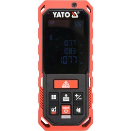 YATO Professional USB Laser Rangefinder, Measuring Range 0.2-40 m, 2 mm, USB Connection for Data Reading, 10 Modes, Such as Area and Volume Calculation, IP 65