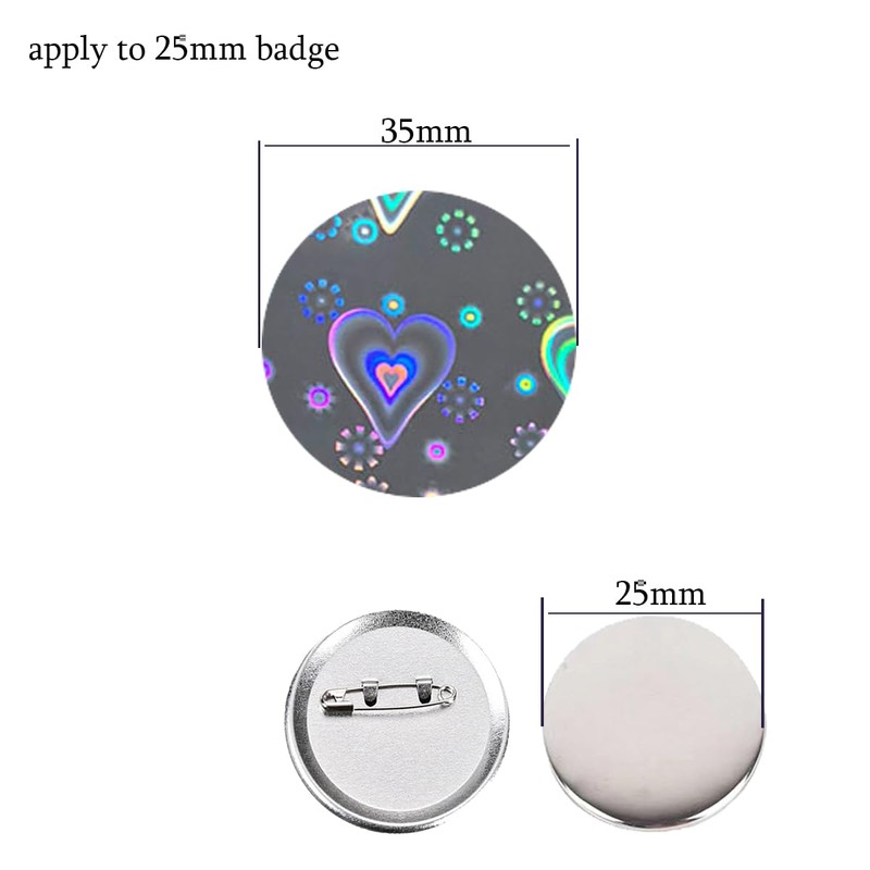 KJArrow Button Maker Supplies 300Pcs Glitter Plastic Film for 25mm