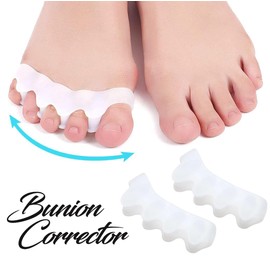 Soft Gel Toe Spacers, 2 Pairs, for Bunions & Plantar Fasciitis Relief