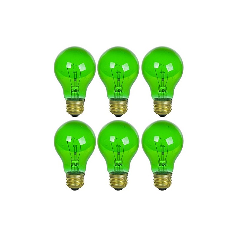 Sunlite A19 Colored Incandescent Light Bulb, 25 Watts, 120 Volts,