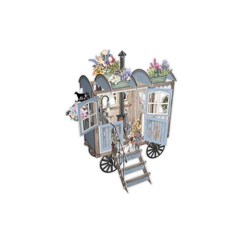 Paper D'Art 3D043 Betty Blue 3D Pop Up Card