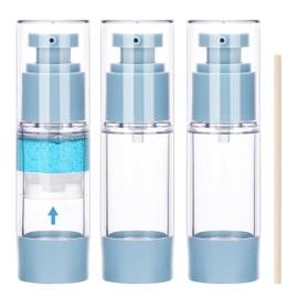 Segbeauty Vacuum Travel Bottles for Filling, 3 Pieces 30 ml Empty Airless Pump Dispenser, Cream Dispenser Refillable for Lotion, Cream, Gel, Shampoo (Blue)