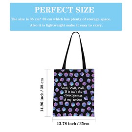 JTOUK DnD Gift Role Playing Games Gift D20 Dice Pouch D&D Accessory Pouch Bag DM Games Makeup Bag for RPG Gamer (My Actions Tote EU)