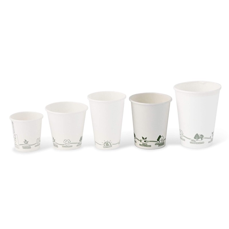BIOZOYG Pack of 100 Coffee Cups Paper Cups 200 ml
